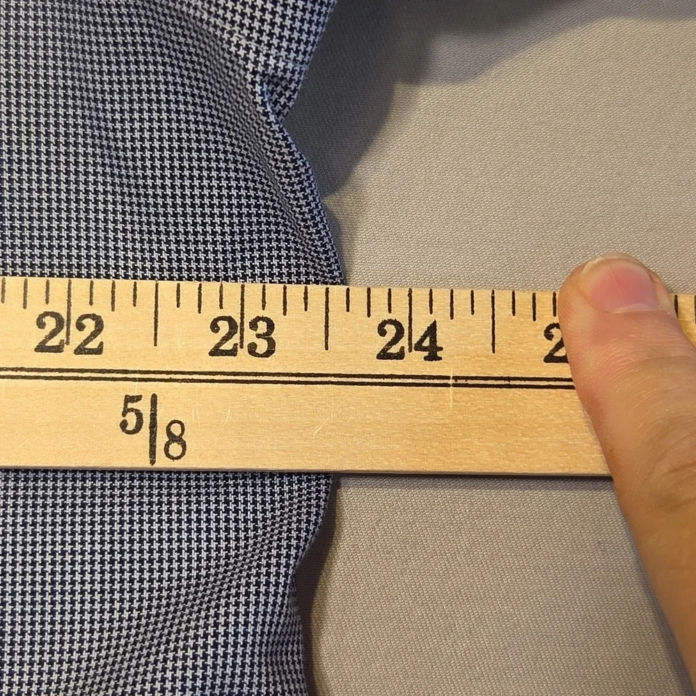 Banana Republic Slim Fit Dress Shirt XL 17-17.5 Blue Micro Check Non Iron Cotton